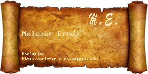 Melczer Ernő névjegykártya