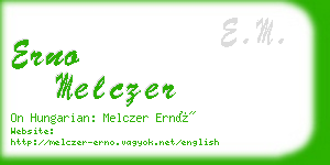 erno melczer business card